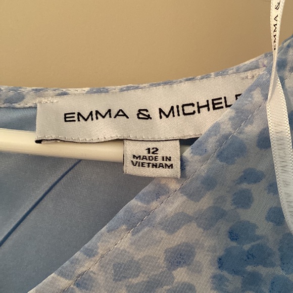 Emma & Michele Size 12 white and blue patterned dress. - Picture 2 of 2